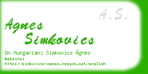 agnes simkovics business card